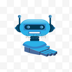 高科技机器人图片_蓝色现代机器人插图