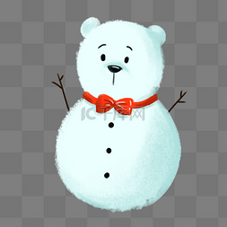 圣诞节装饰小熊雪人插画