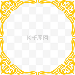 正方形边框欧式图片_欧式宫廷金色正方形矢量海报边框