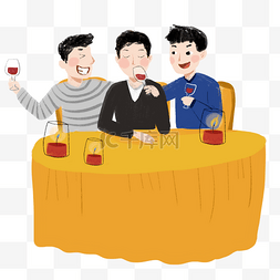 卡通饮品海报图片_卡通手绘朋友开心聚餐创意海报