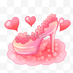 粉色花朵高跟鞋图片_花朵高跟鞋