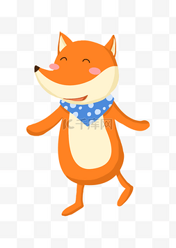 可爱狐狸插画图片_黄色的狐狸手绘插画