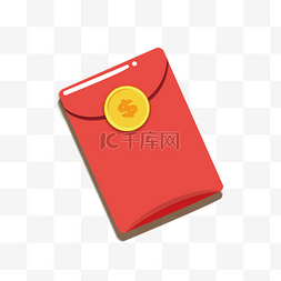 红色彩带红包图片_双11扁平化卡通红包