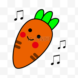 唯美音乐图片_正在听音乐的胡萝卜