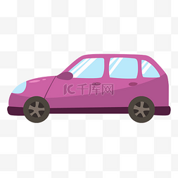 一辆紫色的家庭轿车