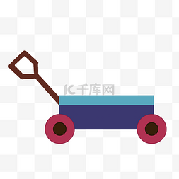 玩具车蓝色图片_儿童玩具推车插画