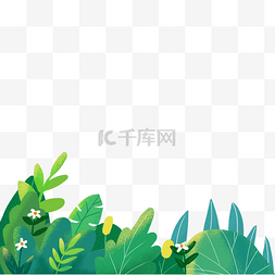 植物花朵插画图片_绿色植物树叶元素