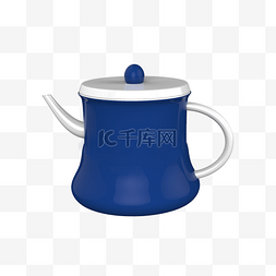 水壶茶壶图片_蓝色小水壶免抠图案