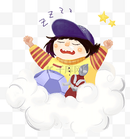 宝宝睡觉图片_世界睡眠日之云端的梦中小男孩