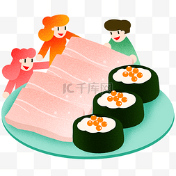 美食日本料理寿司图片_立春美味日本料理插画