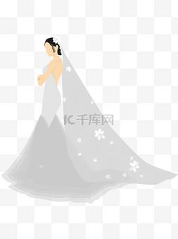 美丽白色婚纱新娘装饰元素