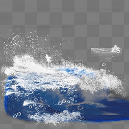 开单海波图片_蓝色大海海浪海波元素