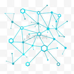 蓝色科技感图片图片_手绘线条几何图案