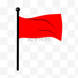 创意红色旗帜图片_在风中飞舞的旗帜