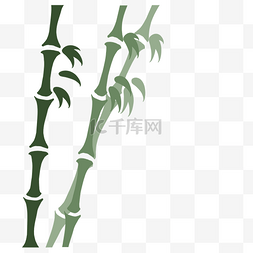 绿色竹子小清新插画海报免抠元素