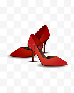 奢华产品图片_矢量手绘红色高跟鞋