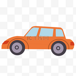 插画小汽车图片_橙色的交通汽车插画