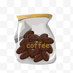 咖啡袋图片_白色的咖啡袋手绘插画