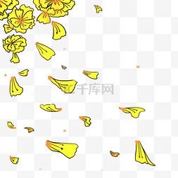 飘落黄色花瓣图片_飘落的黄色花瓣插画