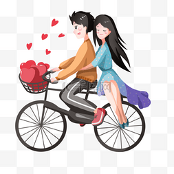 情人节图片_情人节人物和自行车