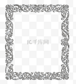 立体框架图片_欧式金属银色边框