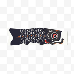 日本鱼形旗子插画