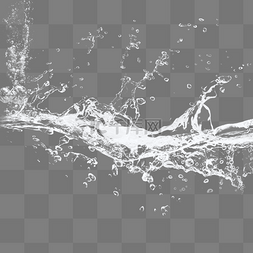 水流溅起水花图片_白色水环水滴元素
