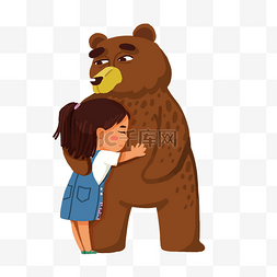 怀抱中的鸟图片_大熊的怀抱最温暖手绘卡通插画