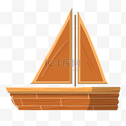 手绘木质帆船