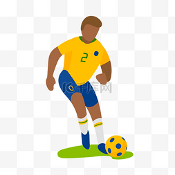 卡通巴西足球图片_2号球衣足球矢量素材