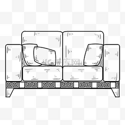家具素描图片_手绘卡通沙发家具