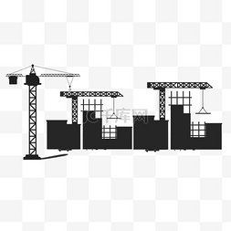 建筑工地简约插画