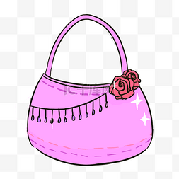 可爱手提包图片_紫色手绘手提包