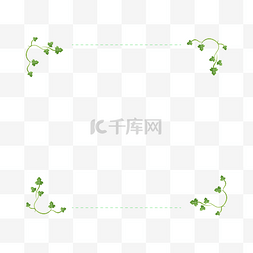 绿色虚线图片_绿色叶子手绘边框矢量素材