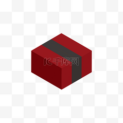 红色立体箱子包装元素