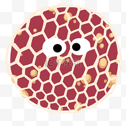 红色的菱形细菌插画