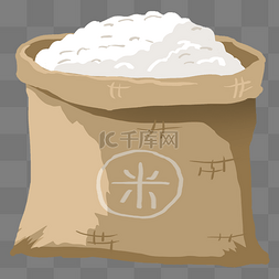 包装样大米包装图片_一袋大米食材插画