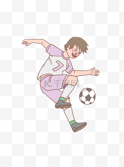 体育小元素图片_足球人物少年手绘小清新