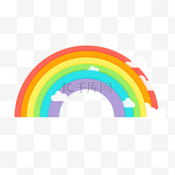 剪纸拼贴风格彩虹元素