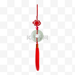 木棍上的绳子图片_红色的中国结玉佩