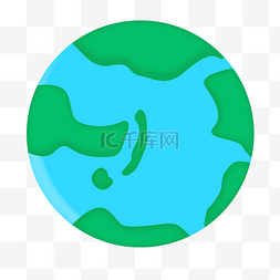 绿色地球星球图片_扁平化卡通地球星球