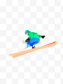 冬季滑雪少年插画设计可商用元素