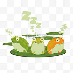 睡觉的插画图片_睡觉的青蛙免抠图