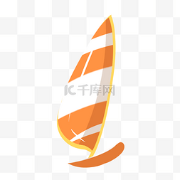 帆船彩色图片_夏日海上运动帆船插画