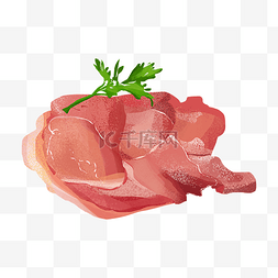 美味猪肉食物插画