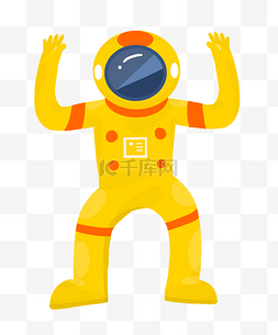 宇宙太空舱图片_身穿黄色衣服的宇航员