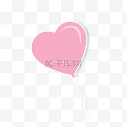 爱心气球图片_粉红色的卡通爱心气球免抠图