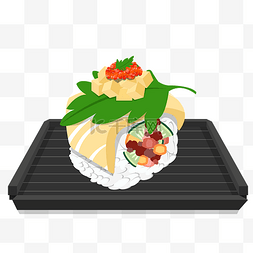 手绘矢量日本寿司美食