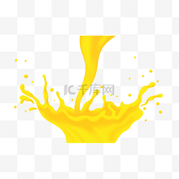 芒果汁素材图片_飞溅喷洒的芒果汁插画