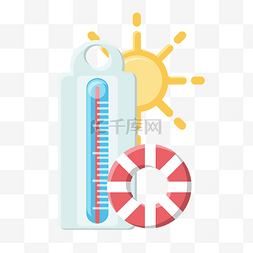 洗水标温度洗标图片_夏天的温度矢量素材